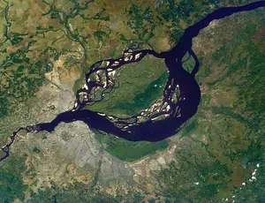 Image satellite de Kinshasa et Brazzaville Image satellite de Kinshasa et Brazzaville